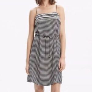 Madwell Black & White Striped Silk Dress Size 2